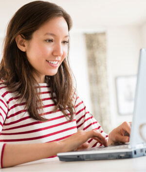 Woman using laptop